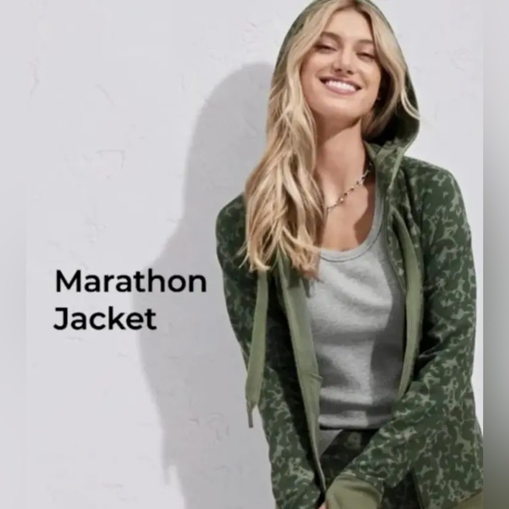 Cabi Green Camo Marathon Jacket Hoodie